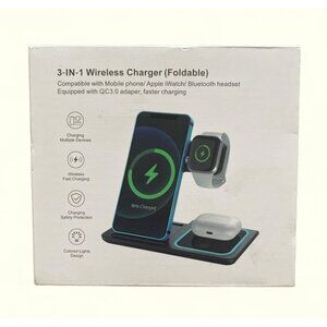 3-In-1 Foldable Wireless Charger NEW For Apple Products NEW